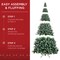 Best Choice Products Pre-Decorated Holiday Christmas Pine Tree w/ Branch Tips, Partially Flocked, Metal Base